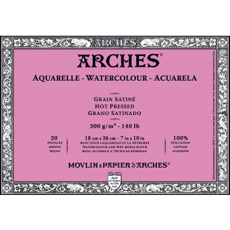 Arches Watercolor Grano Satinado 100% Algodón (18 X 26 cm) - 20 Hojas de 300 Gsm