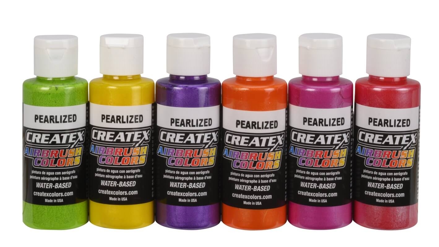 Createx 14 Pearlized/Pearl Airbrush Paint Colors Set